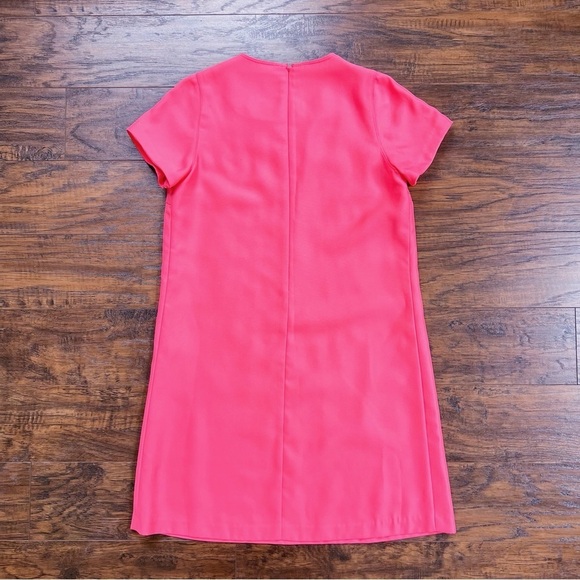 KARTA • jeweled mini shift dress coral peach salmon embellished a-line mod - Picture 8 of 8